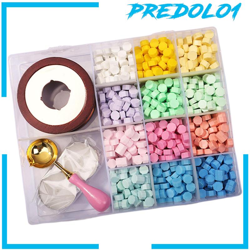 (Predolo1) 1200pcs / Set Stempel Wax + 2 Lilin Teh Untuk Kerajinan Tangan