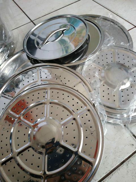 Panci Set Steamer Stock Pot Stainless 4 In 1 (4pc)