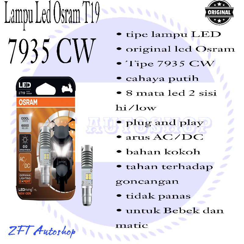 Lampu Led Osram Motor Led Osram T19 H6 Bohlam Led Motor Beat Fi Sudah AC/DC