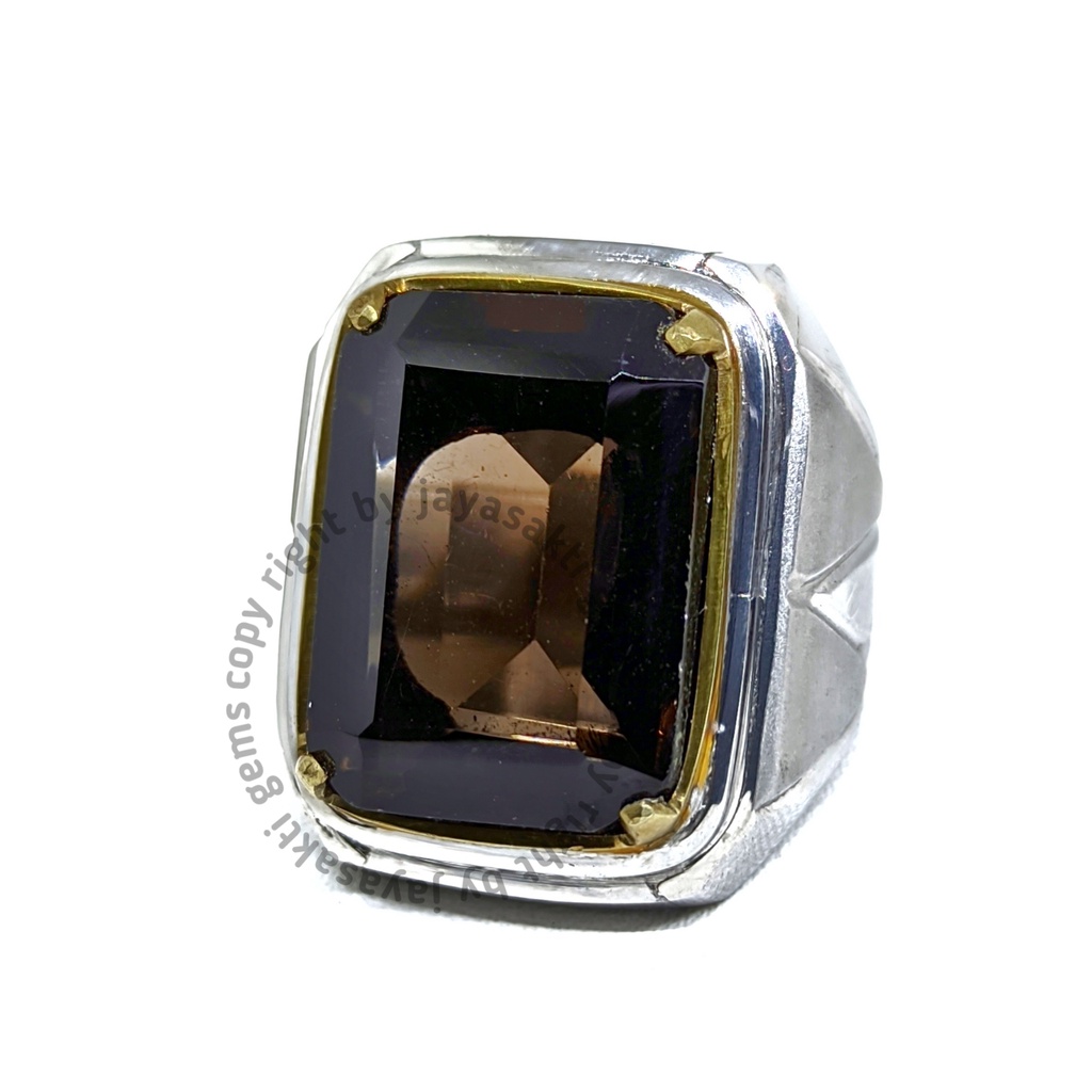 Natural Batu Permata Smoky Quartz Octagon SQO01