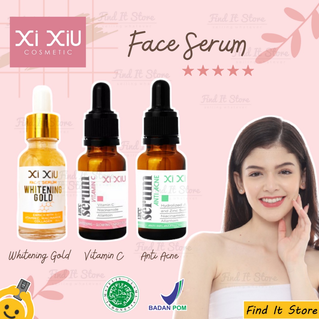 Xi Xiu Face Serum | Whitening Gold | Acne Serum | Vitamin C BPOM Niacinamide Brightening Moisturizing