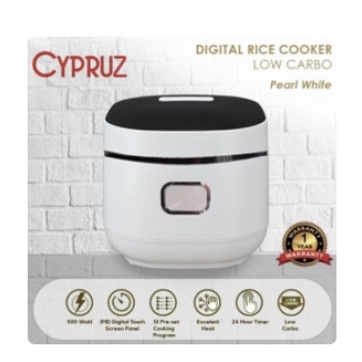Cypruz RC-0505 Rice Cooker Low Carbo Low Sugar 1 Liter Stainless