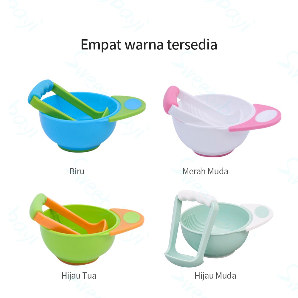 Sweetybayi Baby food maker peralatan makan bayi food masher bowl