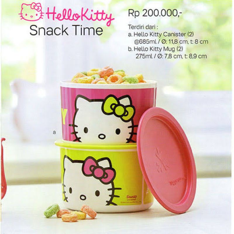 toples canister mug cangkir set hello kitty Ori tupperware #Termurah