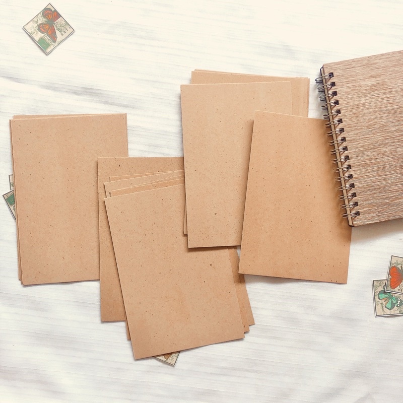 (ISI 10 PCS) KERTAS KRAFT VINTAGE POLOS AESTHETIC SCRAPBOOK UK. A6