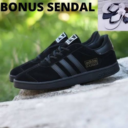 Adidas Sepatu sneakers Pria wanita Casual Terbaru Adidas Gazelle kekinian adidas Hitam polos Grade Ori