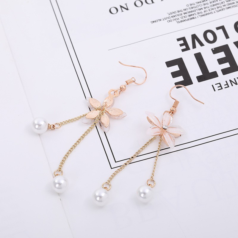 Anting Fashion wanita korea bunga temperamen earrings rumbai mutiara