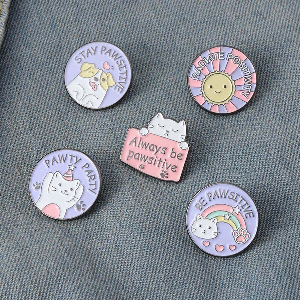 [Elegan] Hadiah Bros Kucing Untuk Anak-Anak Kartun Perhiasan Aksesoris Cat Paw Collar Brooch Lapel Pin Enamel Pin