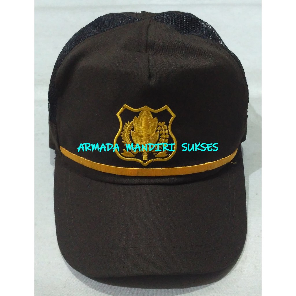 Topi Larici Satpam Coklat - Topi Satpam Coklat