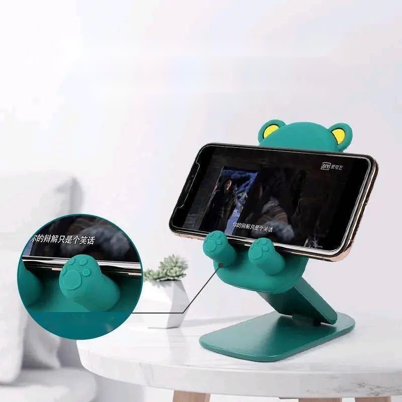 Cartoon Bear Desktop Mobile Phone Stand Lazy Mobile Phone Stand Portable Storage Folding Cute Cartoon Sji7