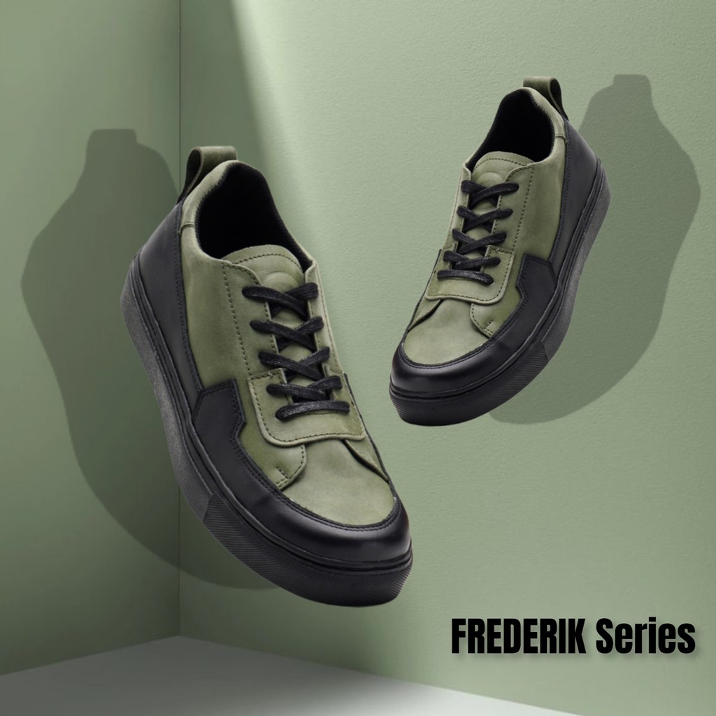 Frederik Green | Sepatu Sneakers Kulit Asli Vintage Casual Pria Kasual Footwear Ori | FORIND Greata