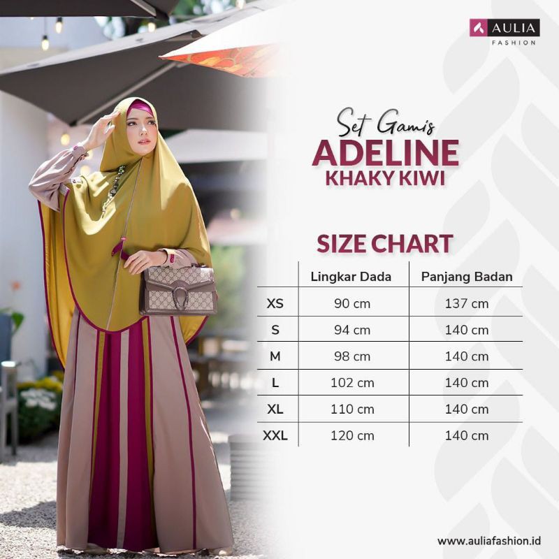 AULIA FASHION SET GAMIS ADELINE KHAKY KIWI