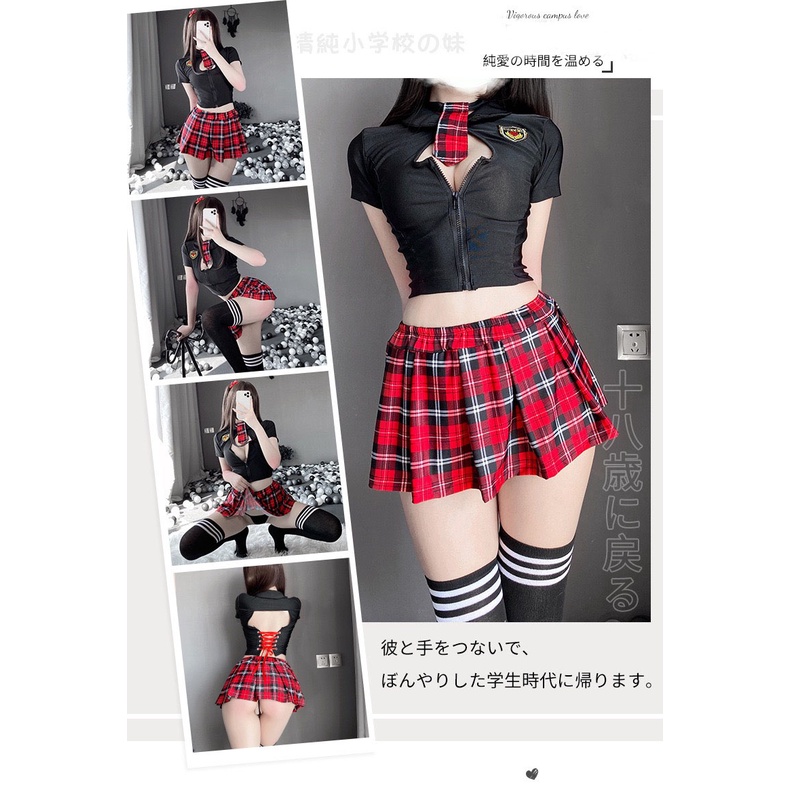 Sexy Lingerie Wanita Perancis pelaut Seragam Sexy Cosplay seragam siswa Lingerie Set {Kombo } 3A357