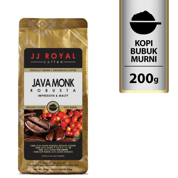 

Coffee/Kopi JJ Royal Java Monk Robusta Ground Bag 200g - kkp2083