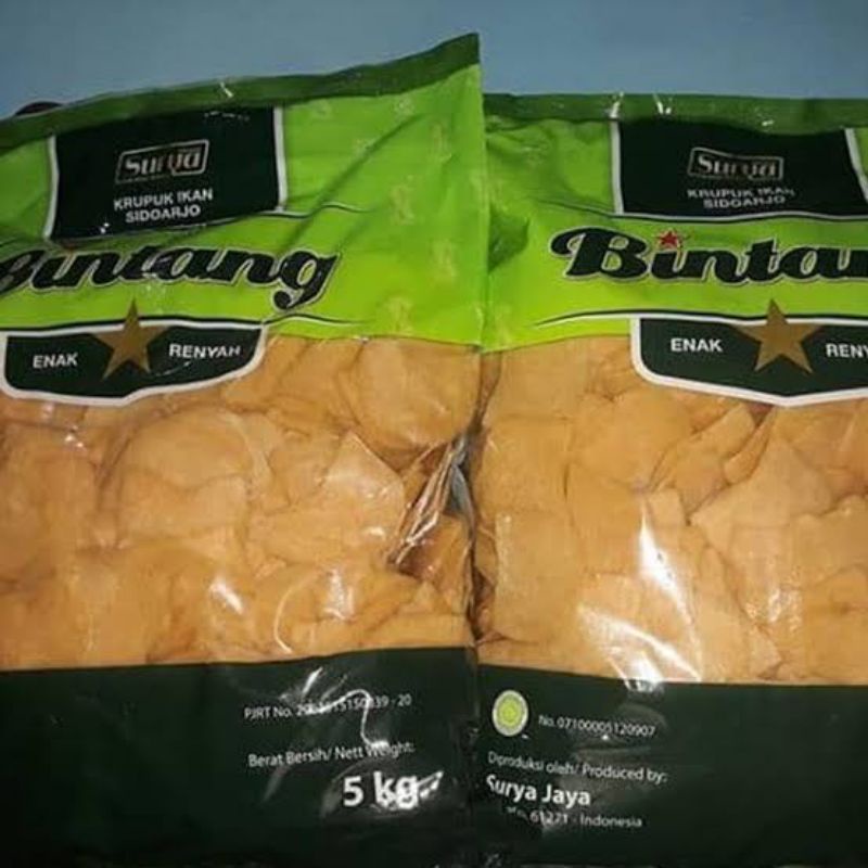 

Kerupuk udang mentah cap bintang kiloan 500 gram - 1kg