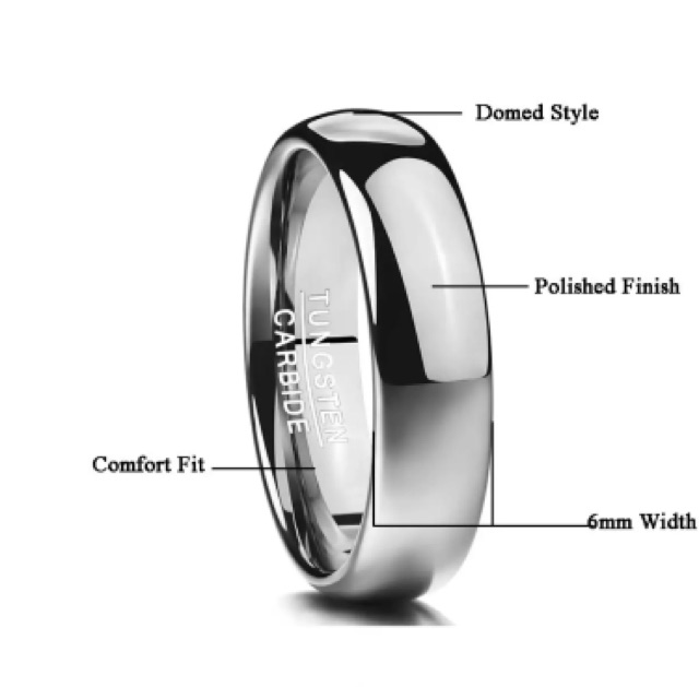 Cincin Pertunangan Tungsten Carbide Original Premium Quality Simple Minimalis