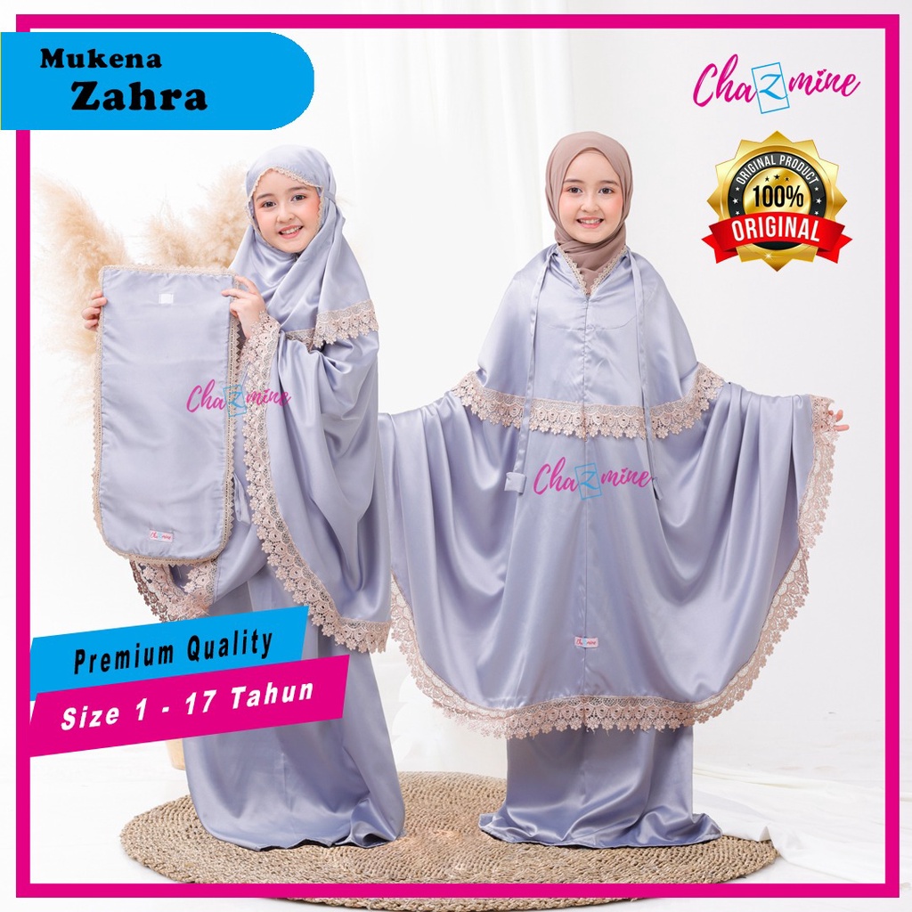 Mukena Anak 2 IN 1 Premium Kids Prayer Set Tas Sejadah Multifungsi Model Zahra Original by Chazmine