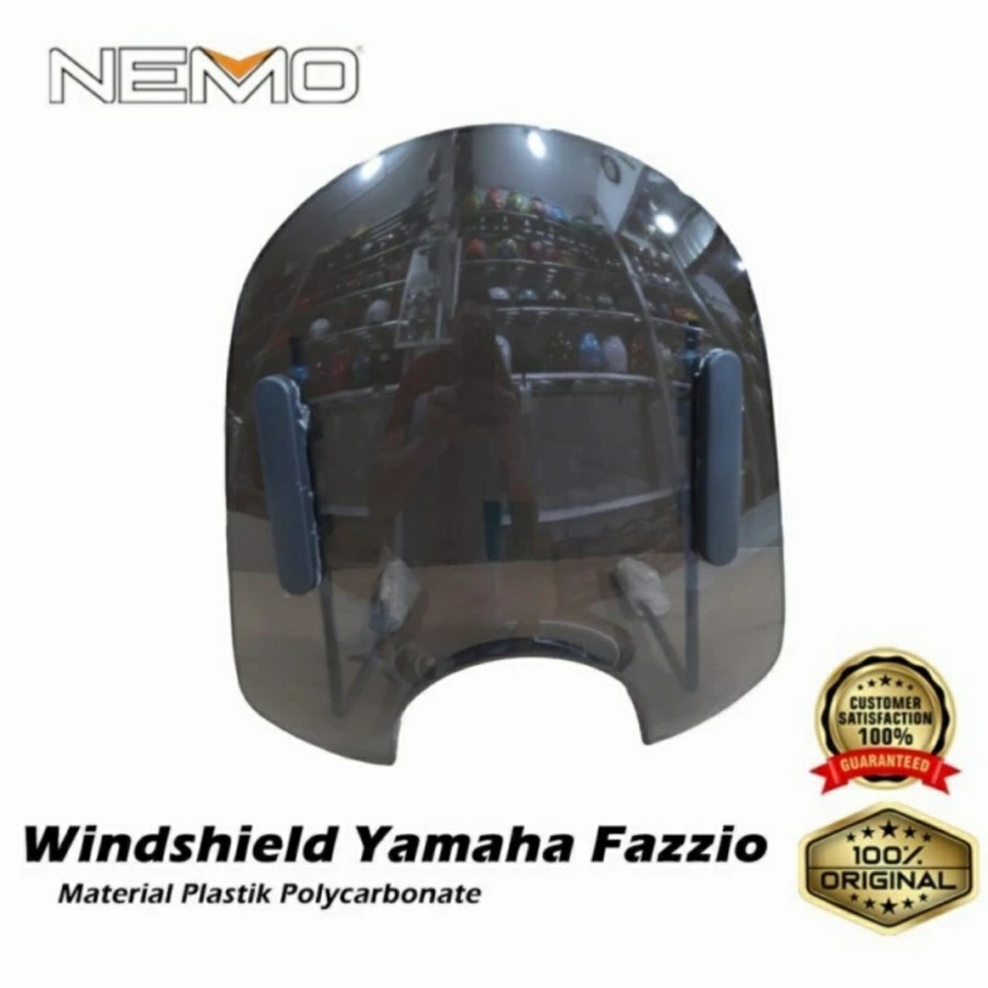Winshield Visor Hitam Transparan Tipe Alfa Yamaha Fazzio Winsil Pelindung Angin Smoke Bening Original NEMO