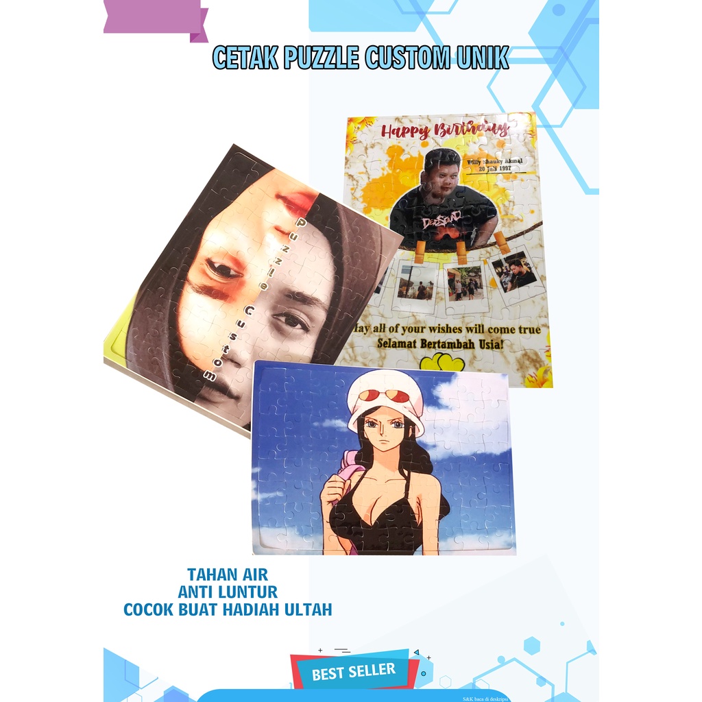 (Hadiah) Puzzle Custom Unik Bebas Gambar Free Edit Free Desain