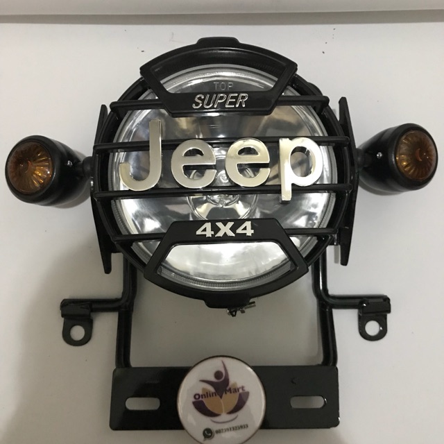 Lampu jeep variasi vixion old NVL NVA pro plus breket hitam plus lampu sen