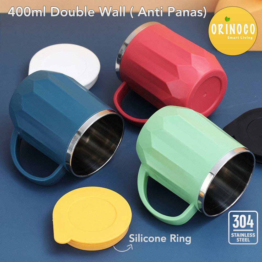 Gelas Mug Orinoco OR 3021 Mug Stainless Steel 304 Tahan Panas 400 ML
