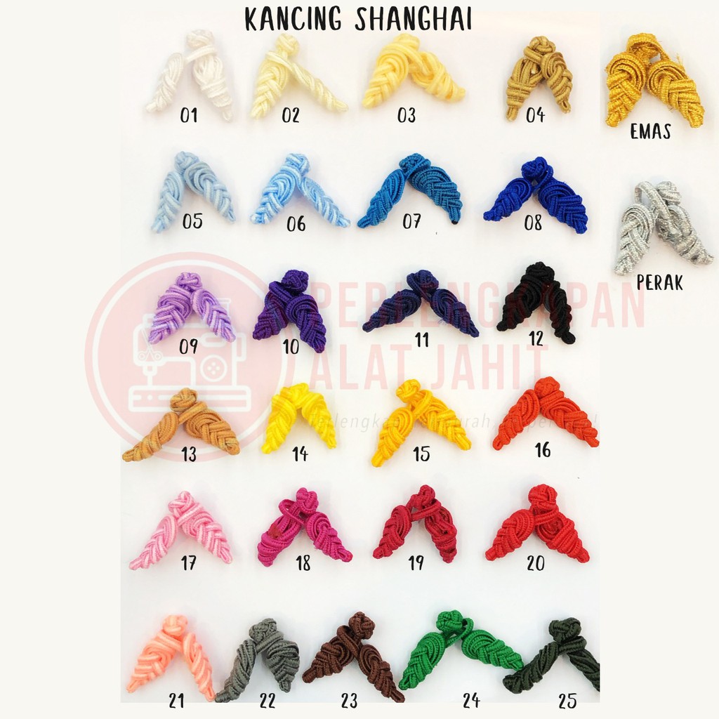 (LUSIN) Kancing SHANGHAI, Kancing Baju Cheongsam, Kancing Baju China, Kancing Baju Imlek