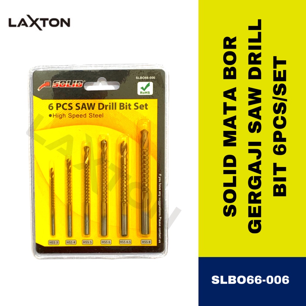 SOLID MATA BOR GERGAJI 6 PCS SAW DRILL SET BIT KUALITAS TINGGI