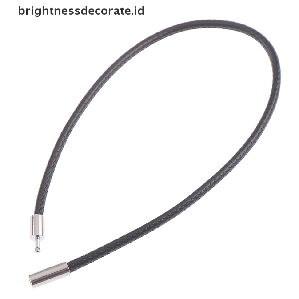 Strap Kulit Warna Hitam Ukuran 3mm Dengan Stainless Steel