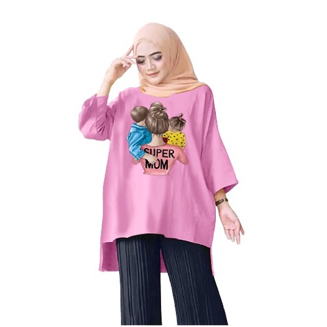 Tunik Jumbo SUPER MOM/ Atasan Wanita XXL