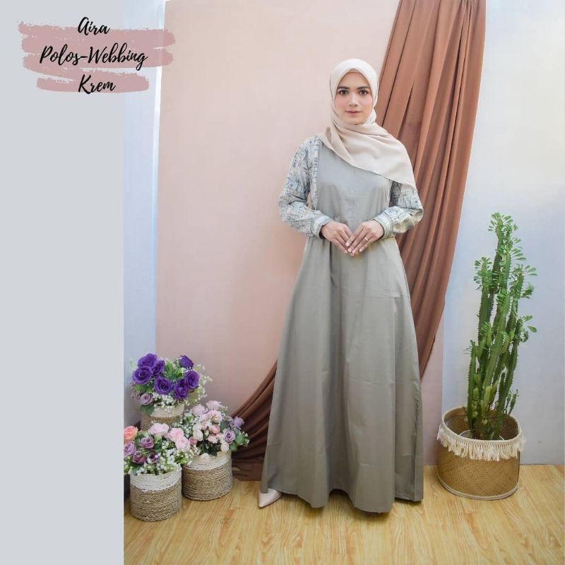 GAMIS AIRA BY KIKY COLLECTION / GAMIS KATUN JEPANG ORI TOKAI / GAMIS KATUN JEPANG MOTIF POLOS