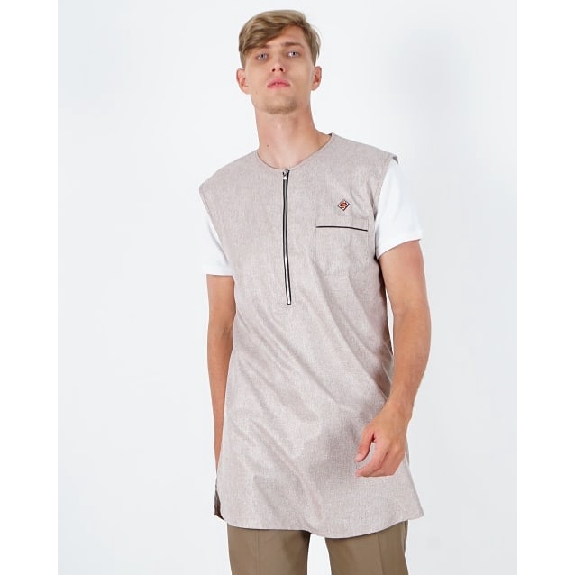 BAJU KOKO ROMPI - Kurta Mezzanine Rompi LIGHT BROWN