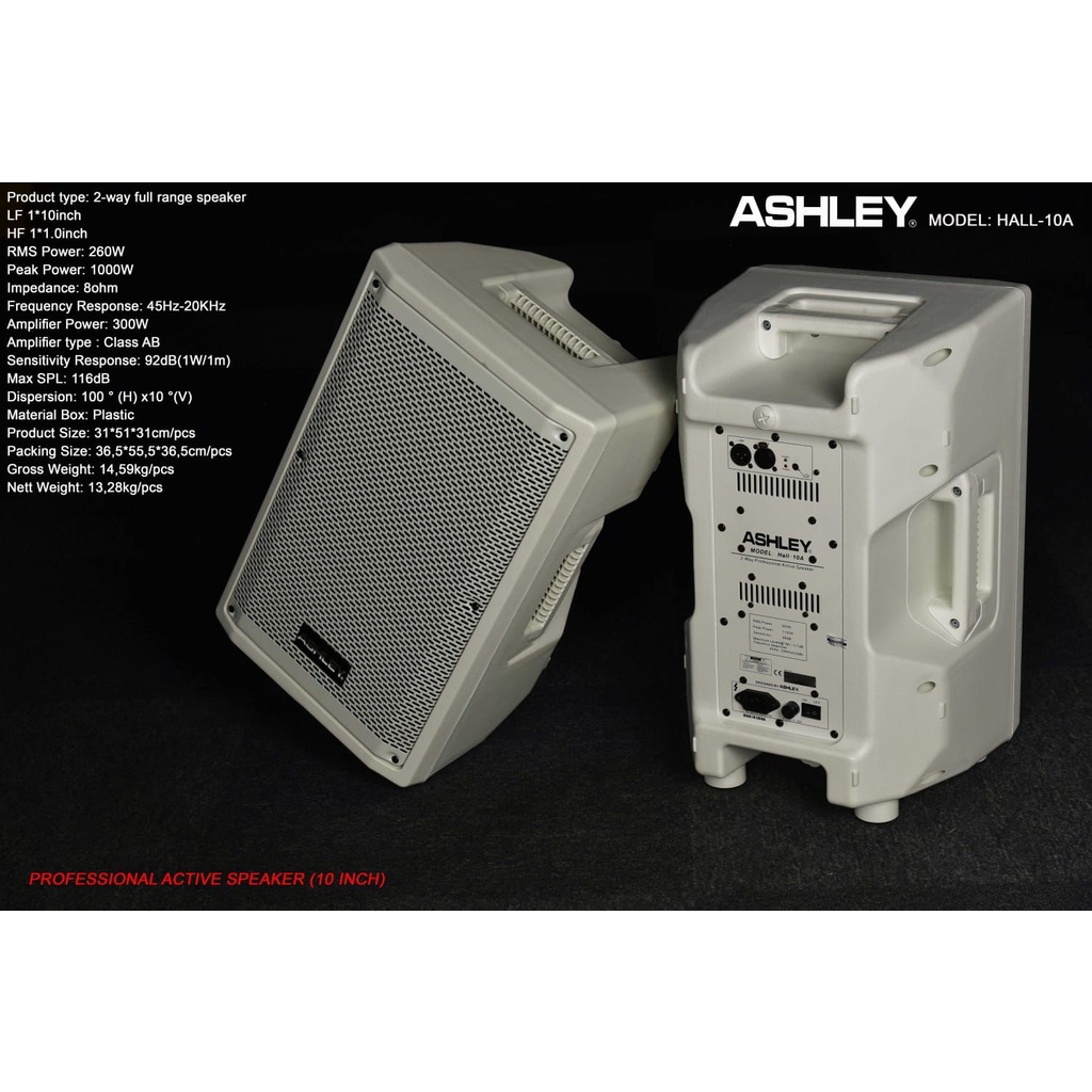 SPEAKER AKTIF VOCAL ASHLEY HALL-10A / HALL10A ORIGINAL ASHLEY - HITAM