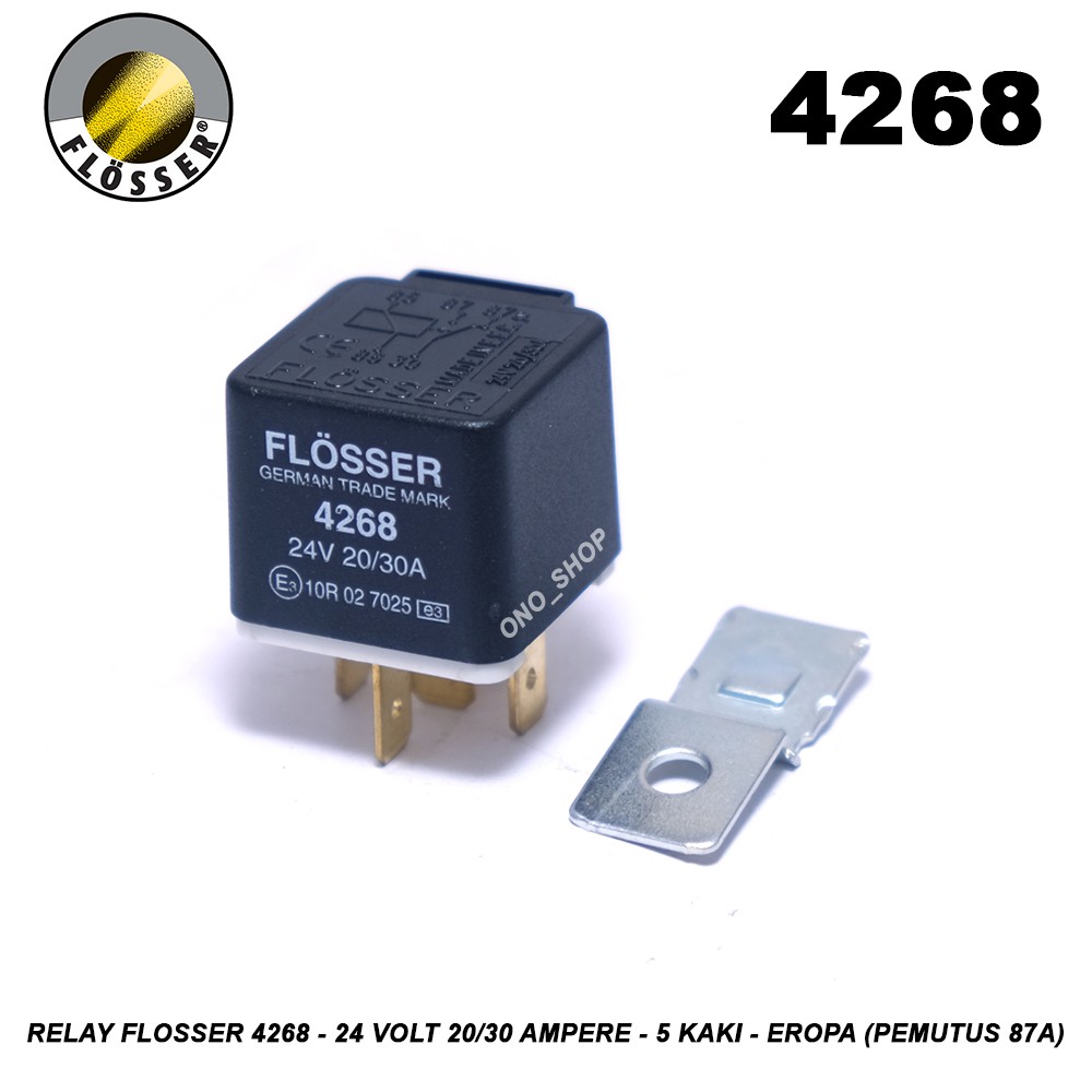 Relay Flosser 24 Volt 20/30 Ampere 5 Kaki - 4268 Eropa - Plus Pemutus