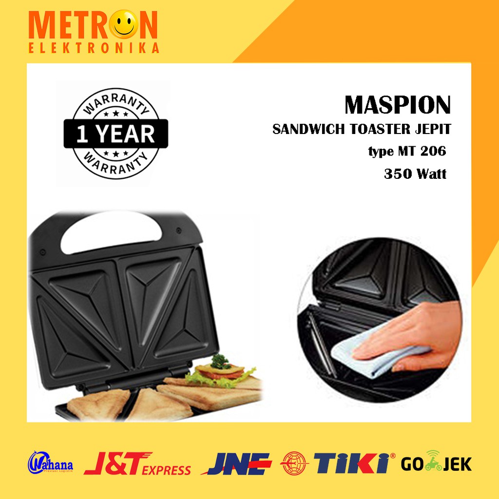 MASPION MT 206 / SANDWICH TOASTER JEPIT / MT206