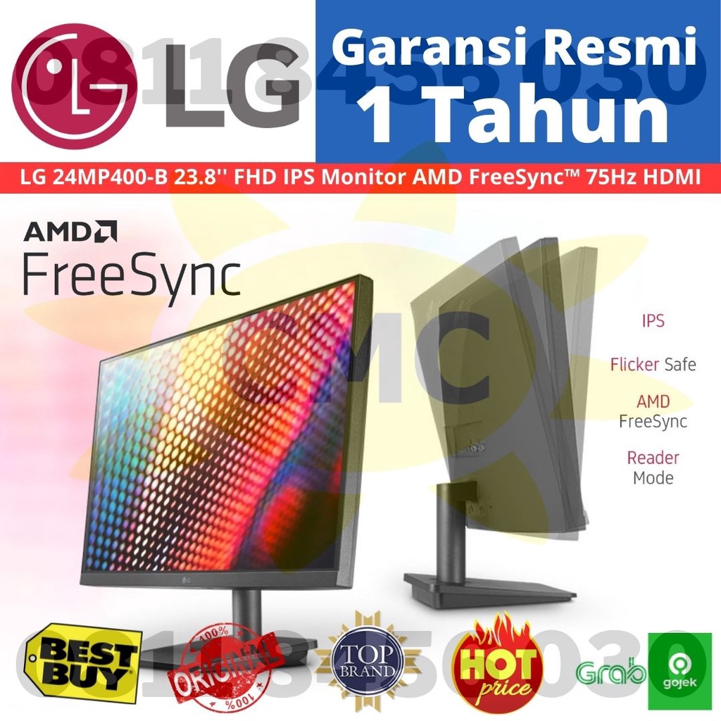 LG 24MP400-B 23.8&quot; FHD IPS Monitor LED AMD FreeSync™ 75Hz HDMI