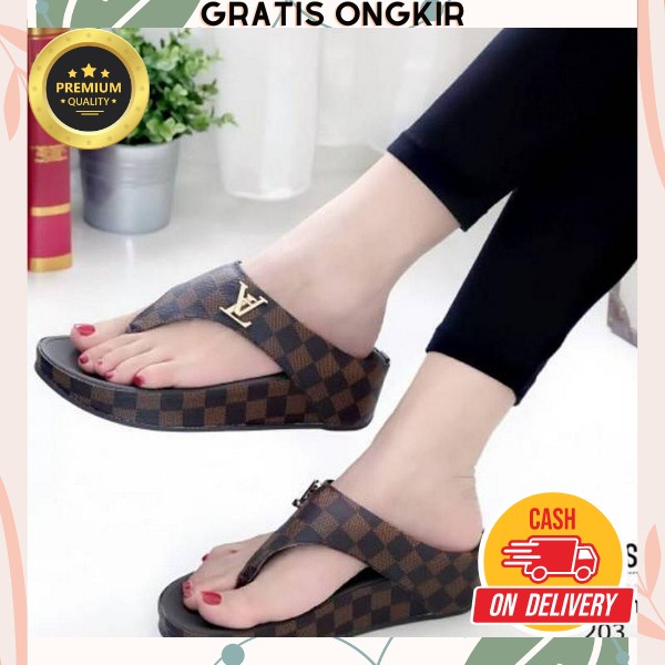 Wedges Korea Import Sandal Wedges Tali Sendal Wegdes Wanita Korea Sandal Wejes Remaja Wedjes Pesta K