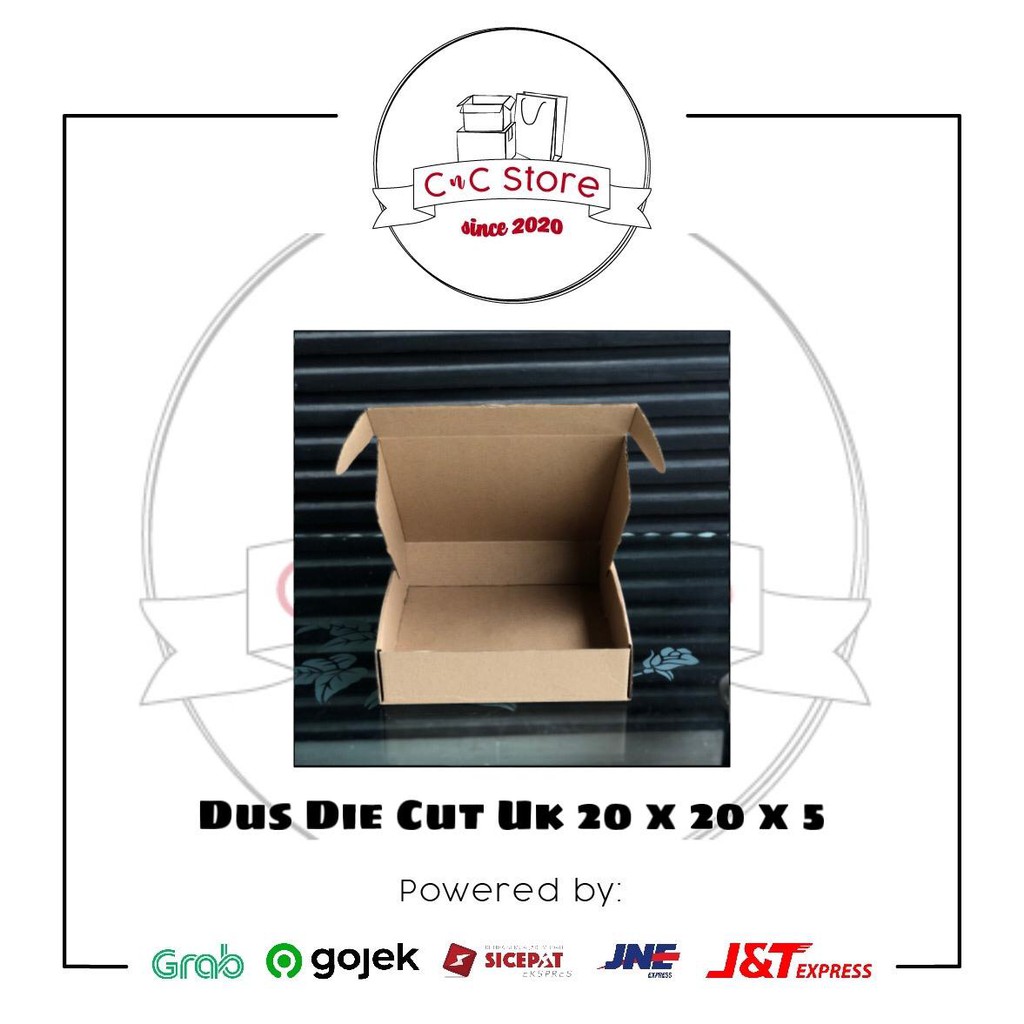  Kardus  Box Karton Polos Die Cut Uk 20x20x5 Shopee Indonesia