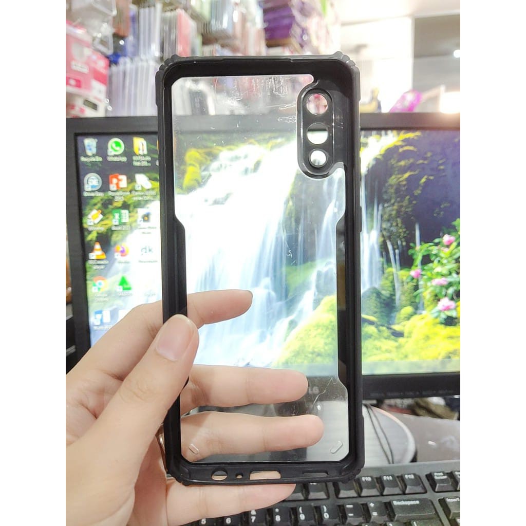 Anti Shocking Samsung A02 M02 6.5 Inch Hardcase List Hitam Acrylic Case