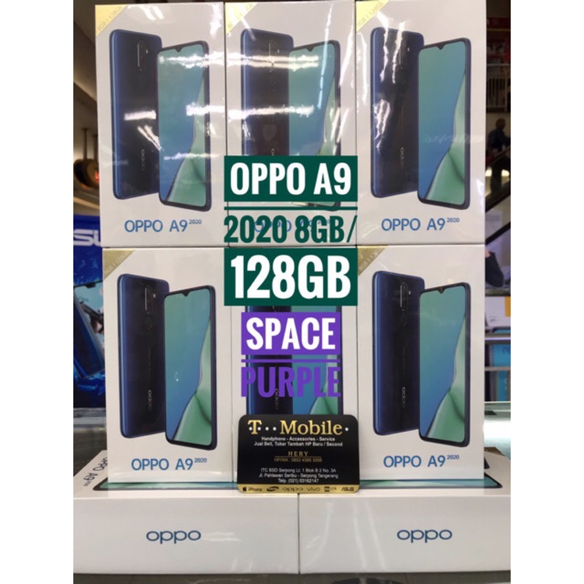 OPPO A9 2020 RAM 8GB 128GB SPACE PURPLE, BARU, 48MP UltraWide, 5000mAh, Garansi Resmi OPPO