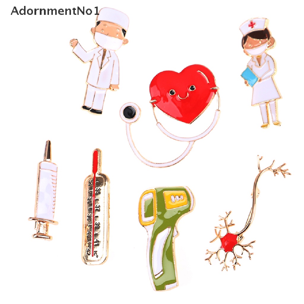 (AdornmentNo1) Bros Pin Enamel Bentuk Stetoskop Ambulans ECG Bahan Metal