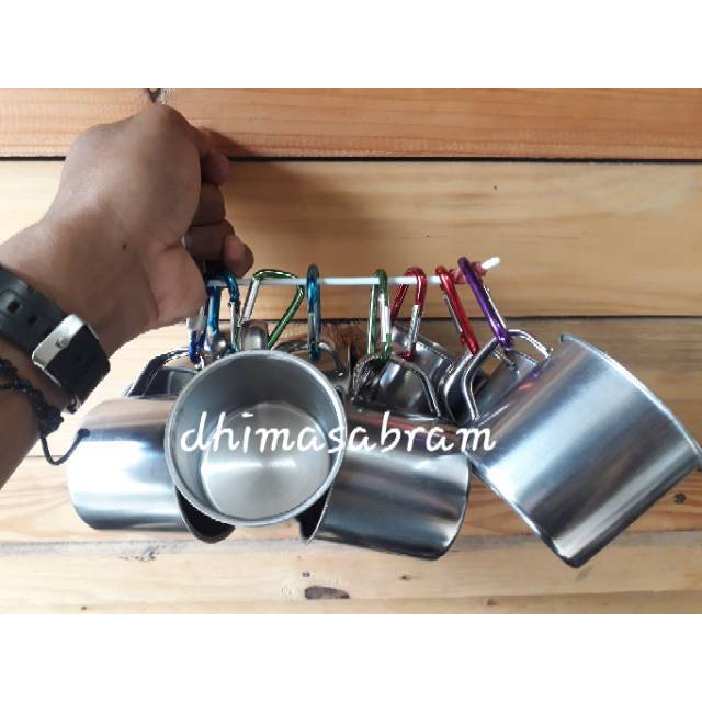mug stainless/cangkir stainless/gelas stainless/cangkir gunung diameter 7cm