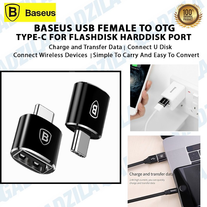 BASEUS USB FEMALE TO OTG TYPE-C FOR FLASHDISK HARDDISK PORT CATOTG-01