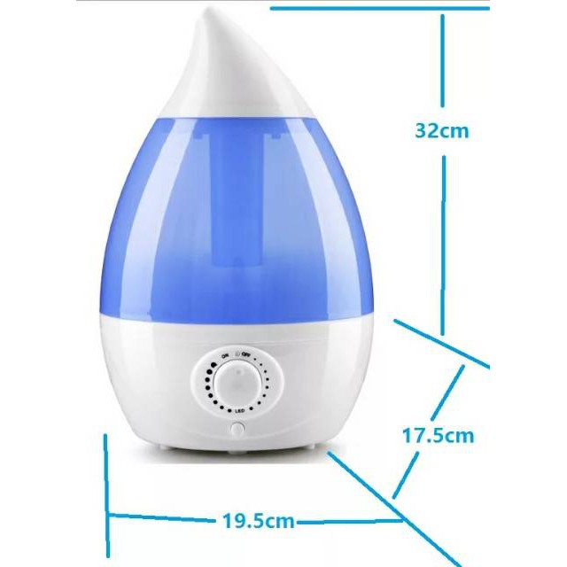 Humidifier Purifier Kapasitas Besar 2,5 L Liter Classic Drop Pelembab Udara Ruangan