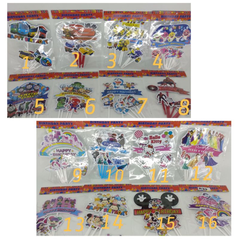 

Cake Topper HIASAN KUE KARAKTER ANAK/TOPER KUE TART/PR809