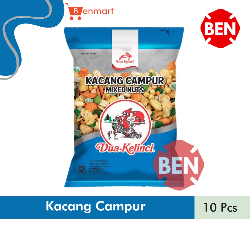 

Kacang Campur Dua Kelinci 1 Pak Renceng 10 Bungkus Bks / Mix Nut Mixed Nuts