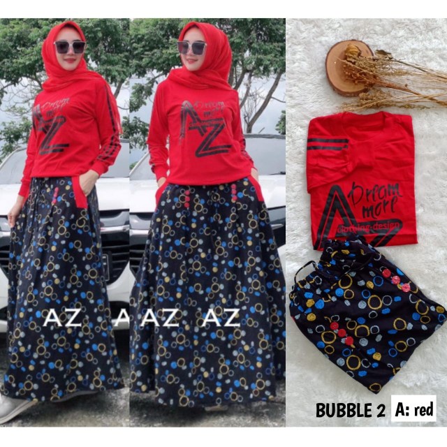 BUBBLE 2 by AZ AZ FASHION (Setelan rok kasual, set rok blouse, stelan  atasan dan bawahan, baju kasu