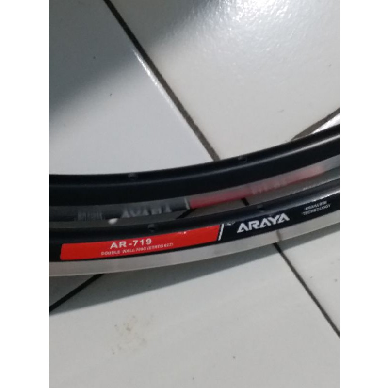 Rims/velg sepeda fixie 700c araya 719 h32 double wall