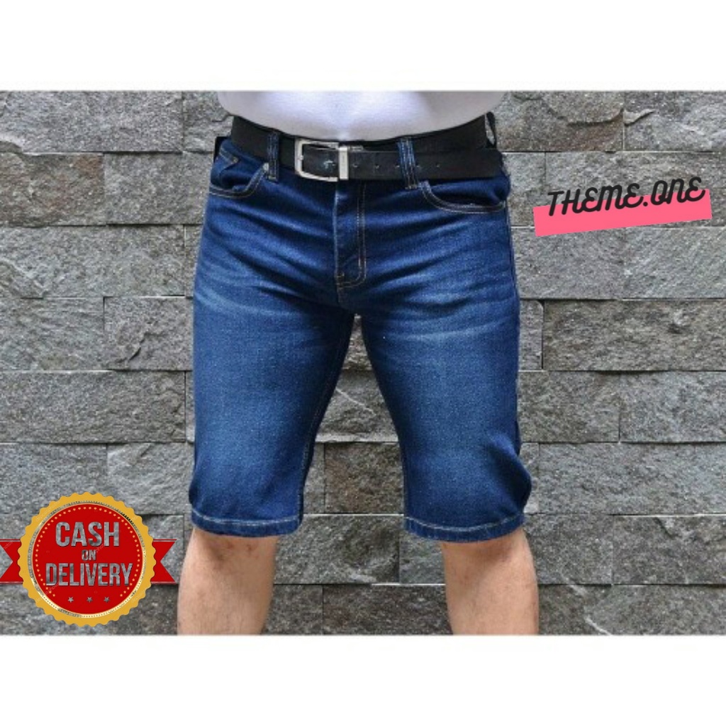 CELANA JEANS PENDEK PRIA LAKI LAKI COWO COWOK CELANA JINS DENIM CELANA DEWASA MURAH STRAIGHT DISTRO CELANA PENDEK JEANS