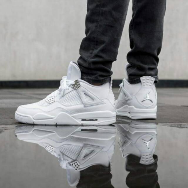 jordan 4s white and silver