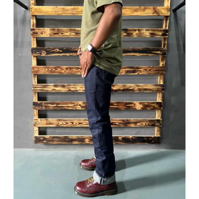 Celana Denim Selvedge Jeans Pria Original 14 Oz Deep Blue Biru Indigo Murah
